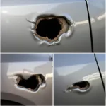 Assessing the damage of a big hole in a car door