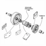 Car Door Key Cylinder Internal Components Exploded View