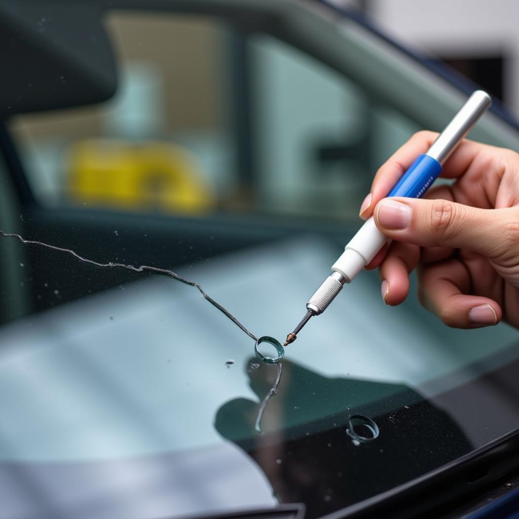 Car Glass Window Repair Tools and Resin