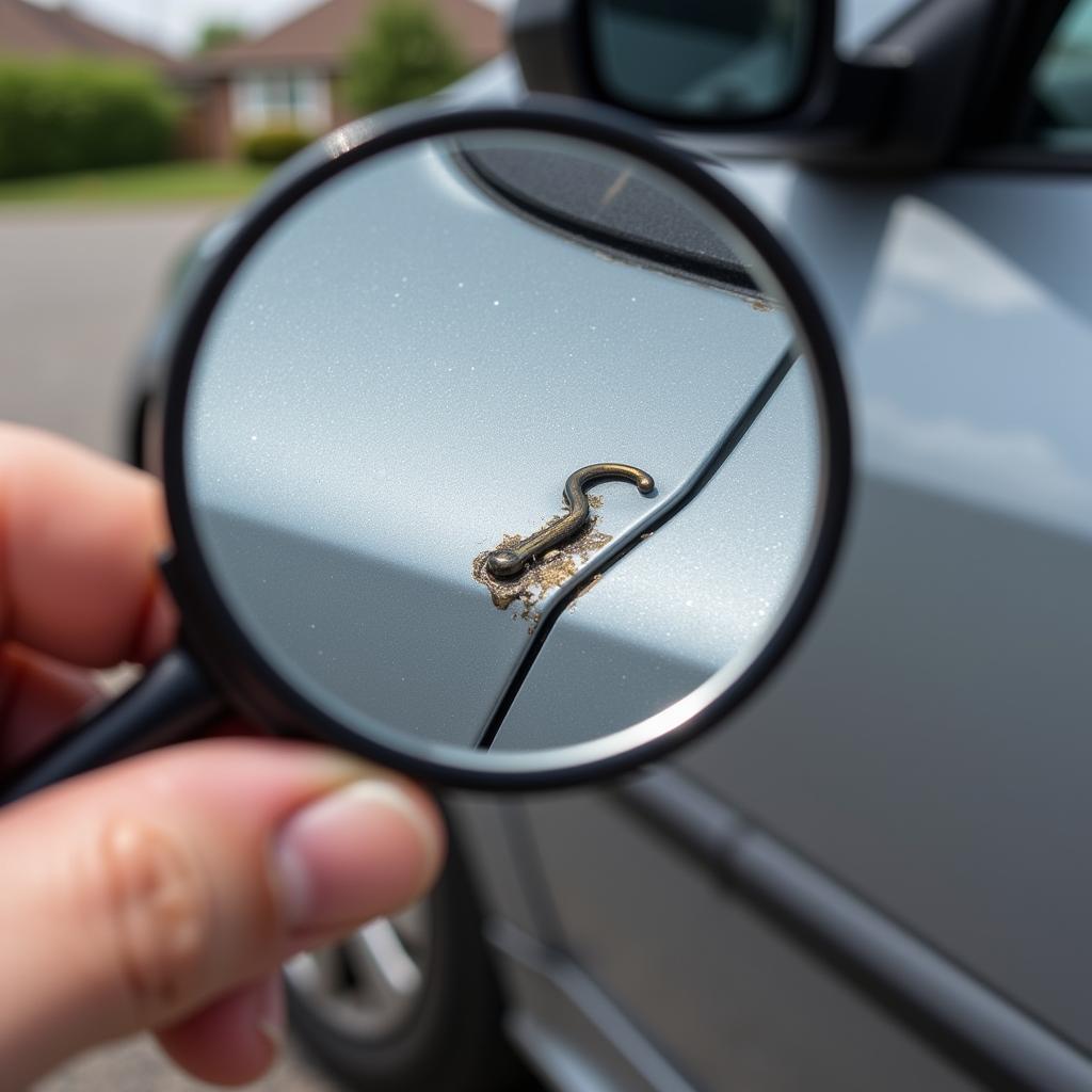 Assessing Paint Damage on Car Hook