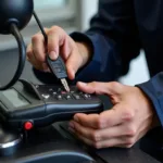 Car Key Repair Technician Programming a Transponder Key