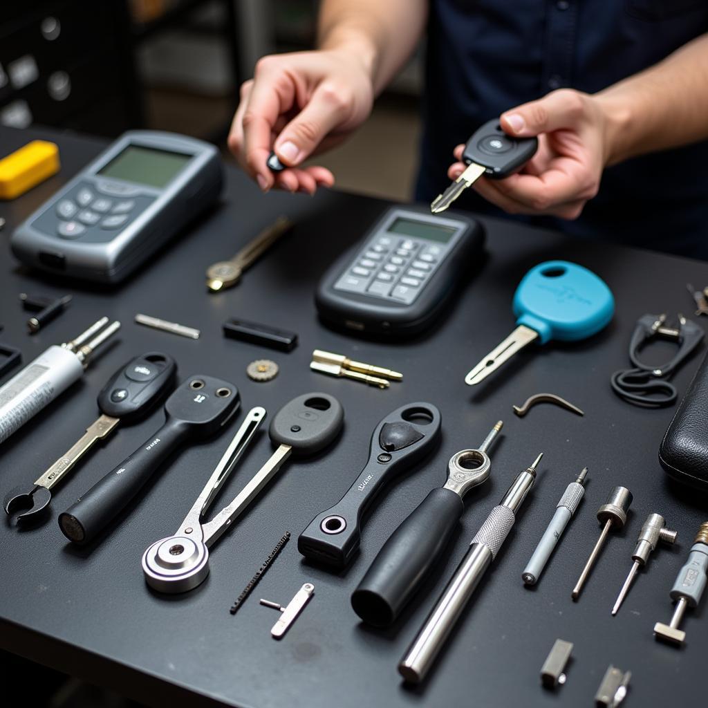 Car Key Repair Tools in a Singapore Workshop