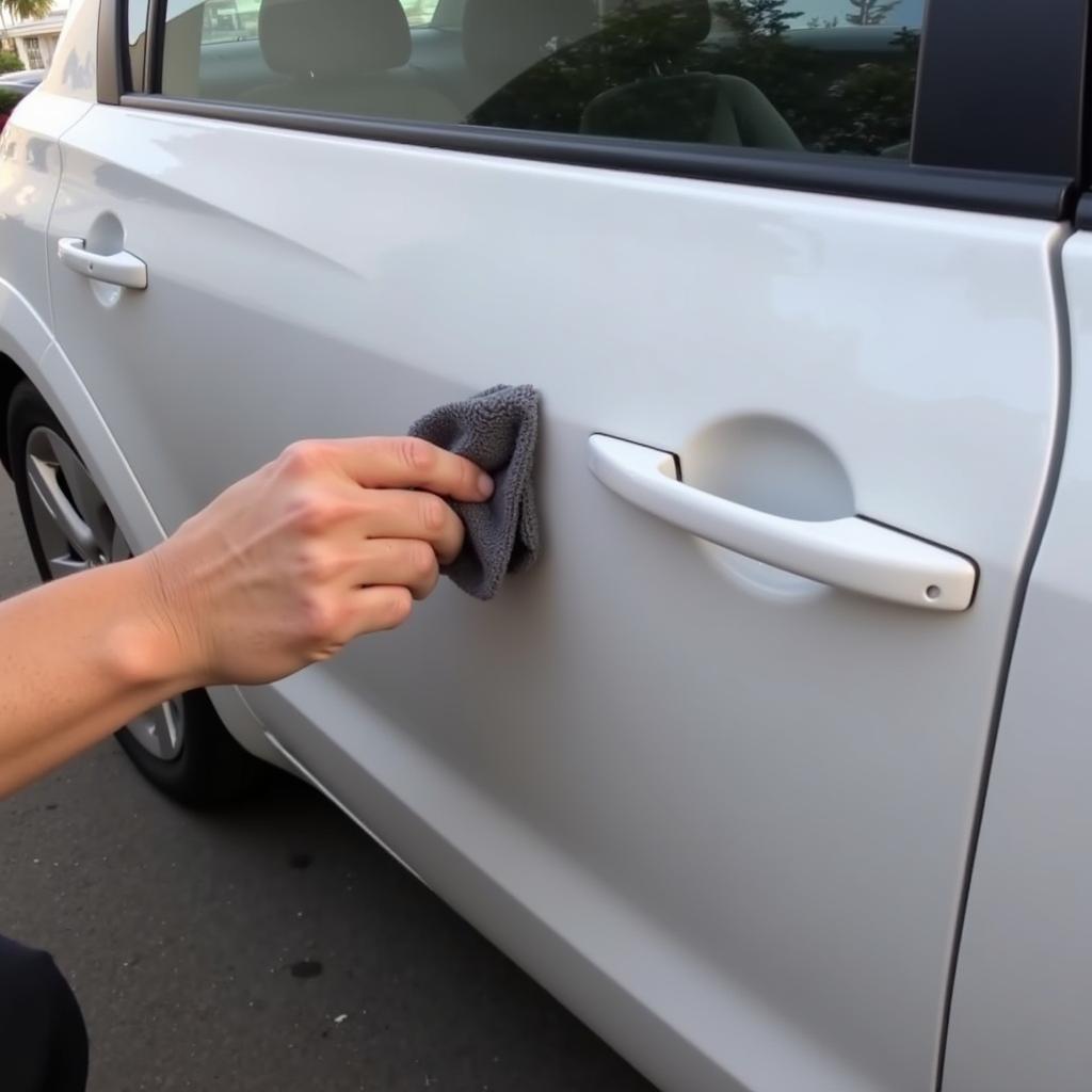 Repairing a Minor Key Scratch on a Car