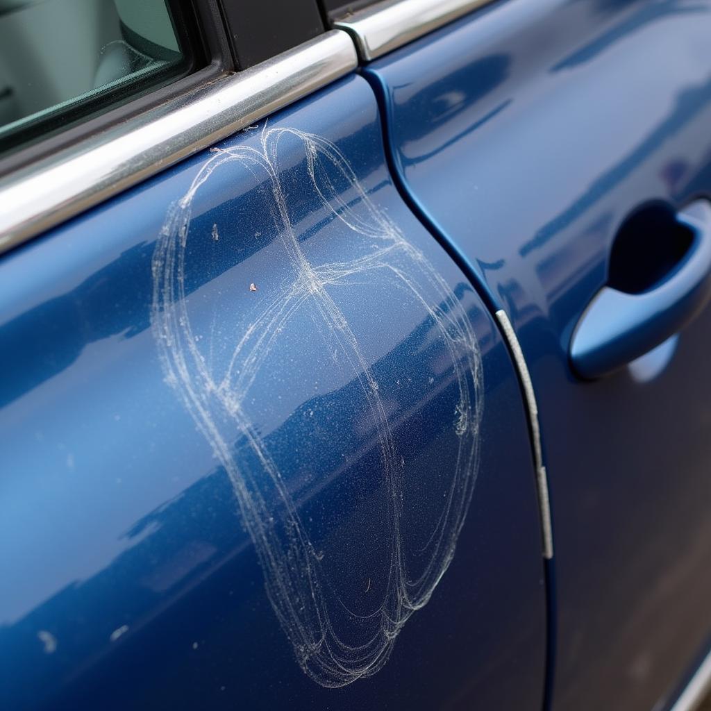 Car paint damage in Birmingham requiring professional repair