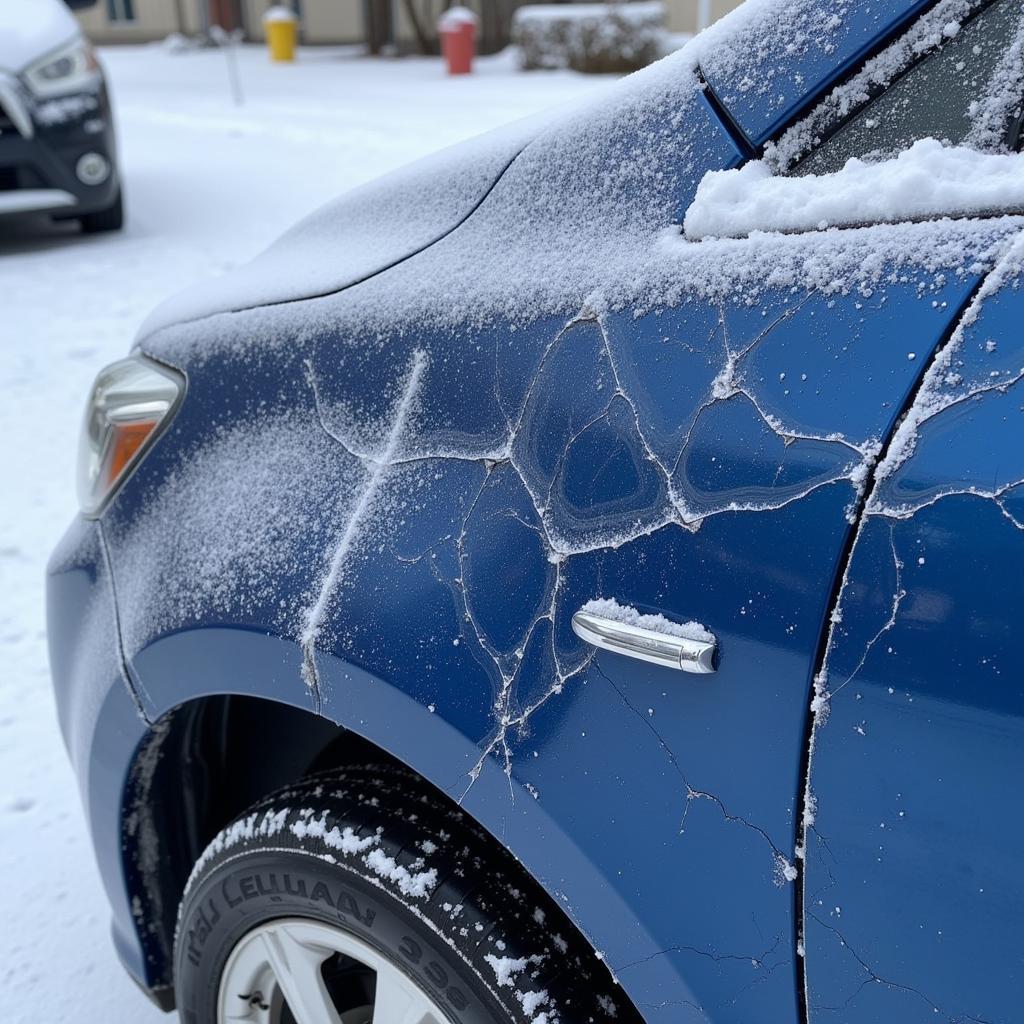 Car paint damage in cold weather