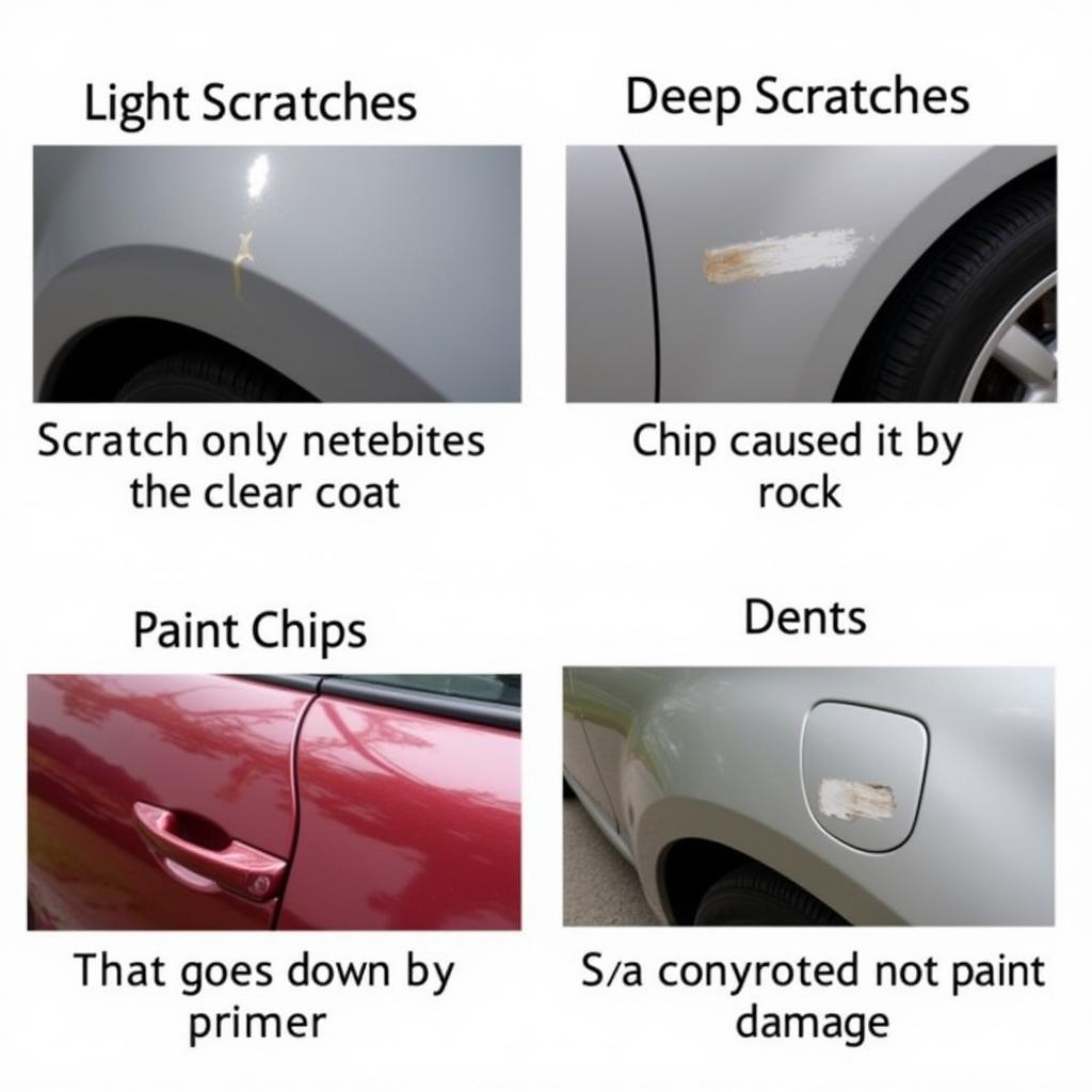 Car paint damage types: scratches, chips, and dents