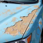 Car paint flaking due to UV damage