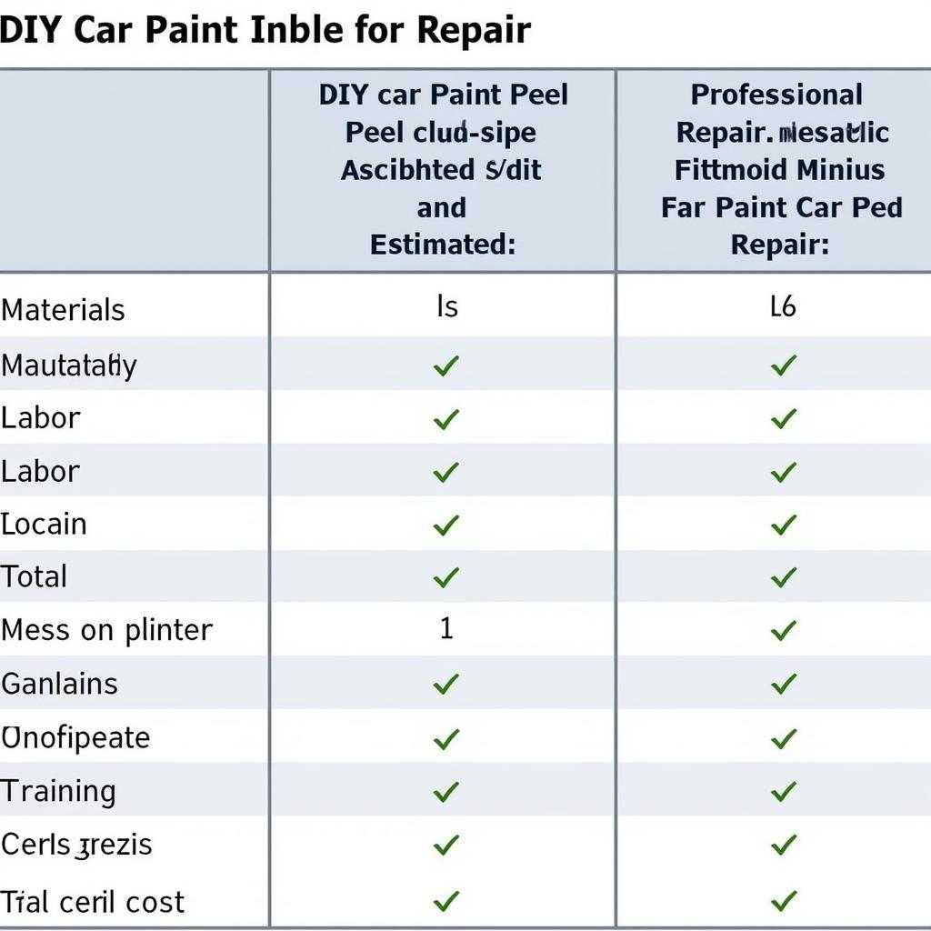 Car Paint Peel Repair Cost Comparison