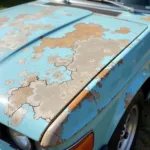 Car paint peeling due to sun damage