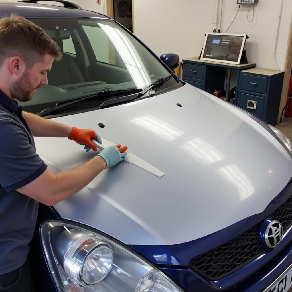 Applying Car Paint Protection Film in North Yorkshire