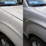 Before and after car paint repair