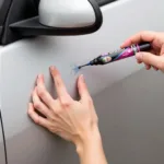 Applying Car Paint Repair Crayon to a Minor Scratch