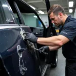 Panel Beating Process in Doha Car Repair Shop