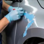 Car paint scratch repair process in East Kilbride