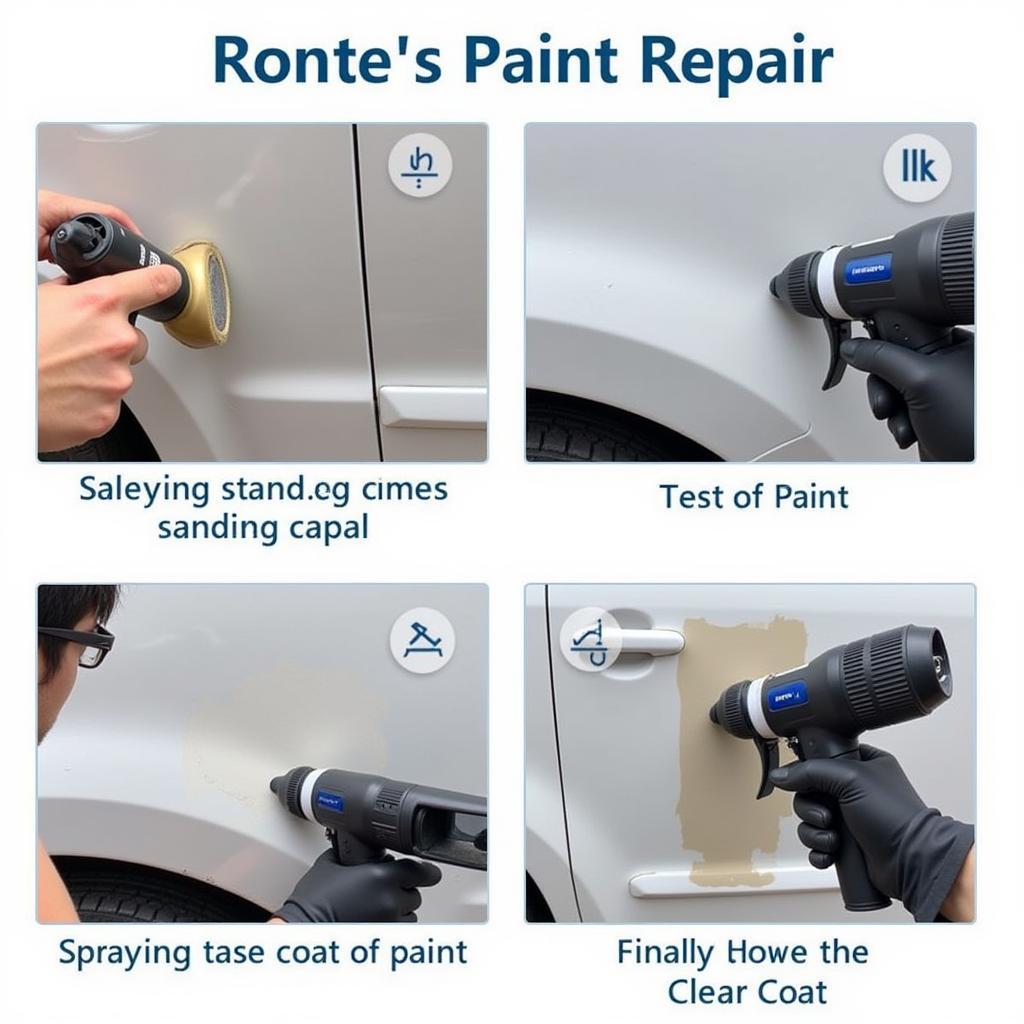 Car Paint Repair Process - Sanding, Priming, Painting, Clear Coat