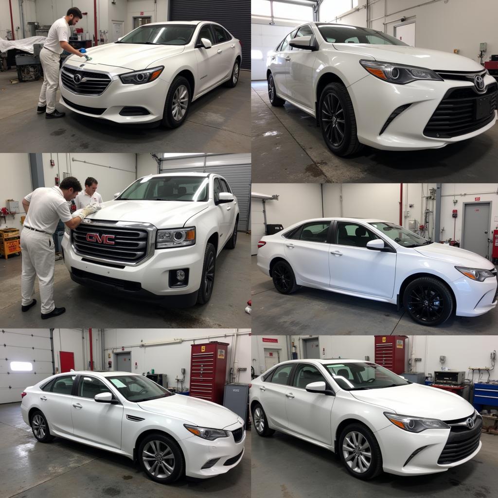 Car paint repair process in a Las Vegas auto body shop