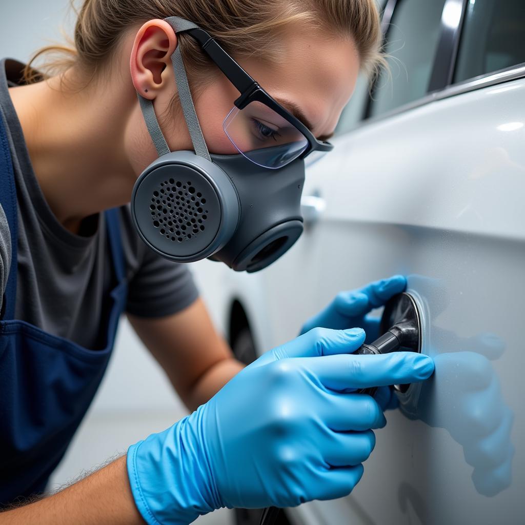 Essential Safety Gear for Car Paint Repair from a YouTube Tutorial