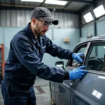 Certified technicians at a car paint repair shop in Carlisle