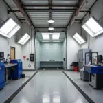 Modern car paint repair shop in Stoney Creek with advanced equipment