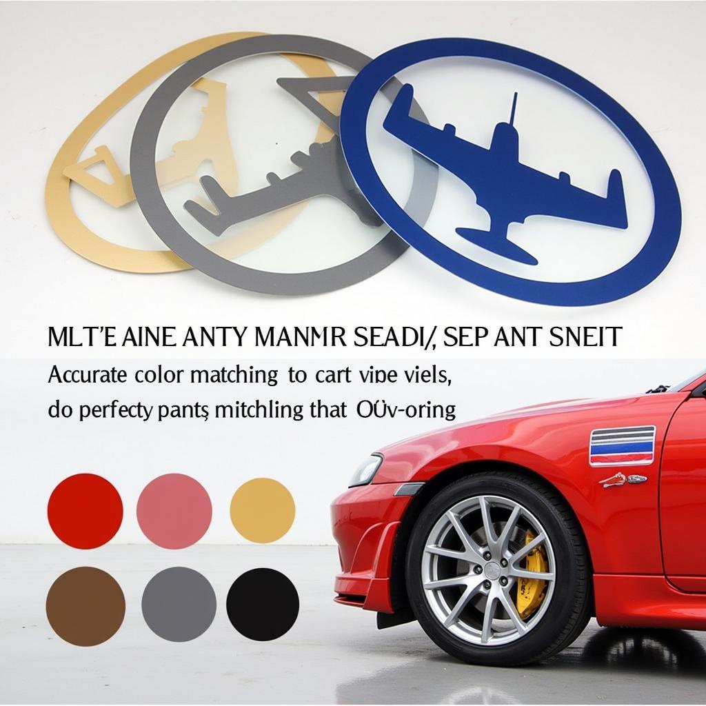 Matching car paint repair stickers color