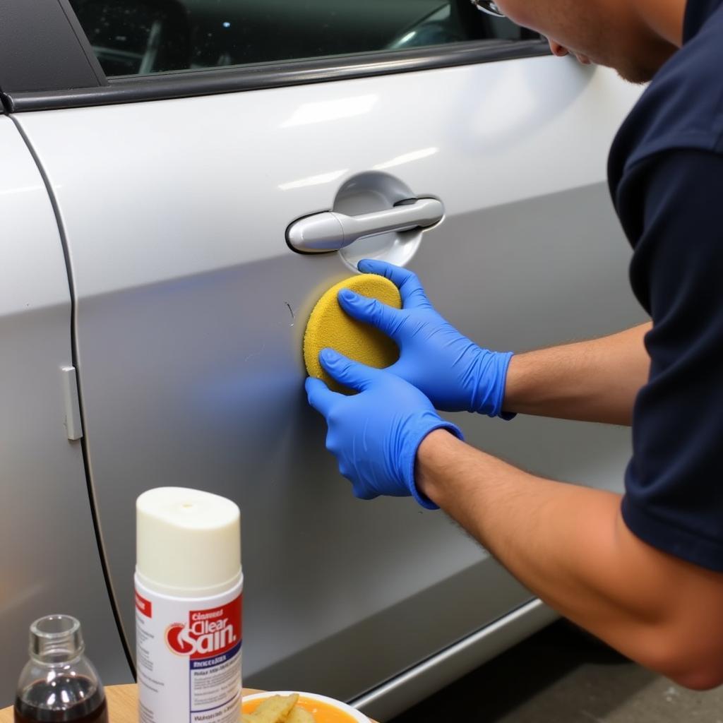 Sanding and Applying Clear Coat After Touch-Up Paint on Car Door