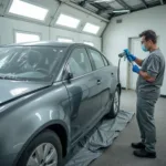 Car Panel Repaint Process in Professional Auto Body Shop