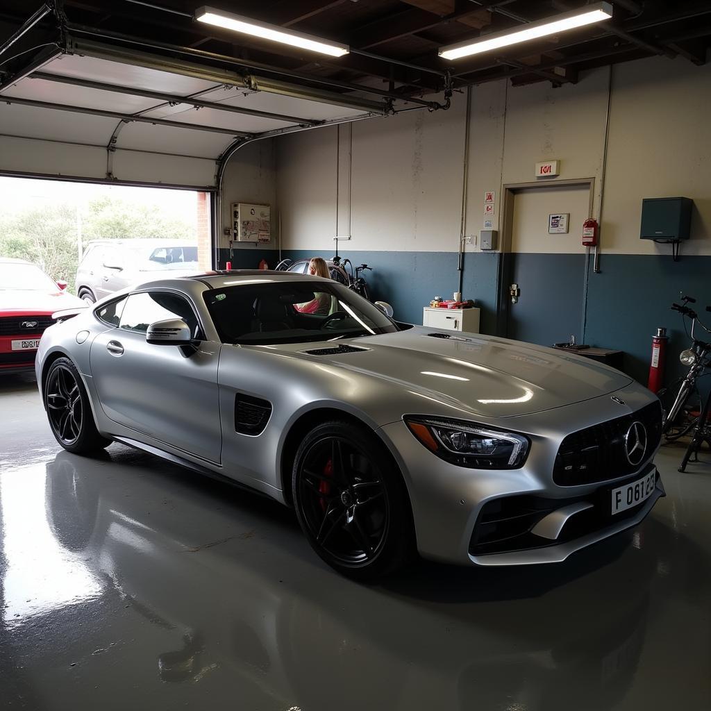 Car parked safely in garage