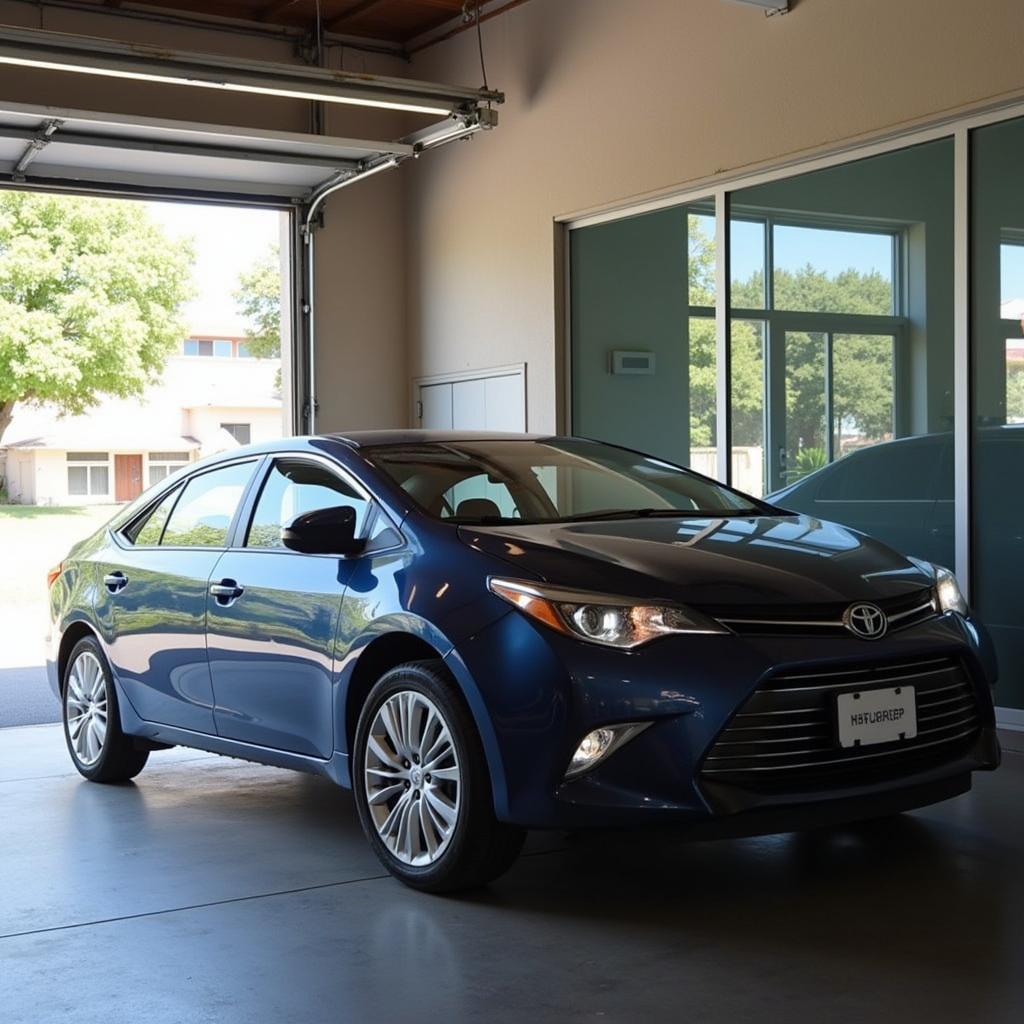 Car Parked in Garage for Sun Protection