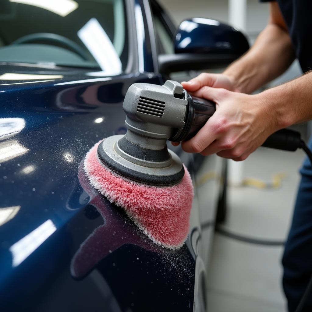 Car Polishing with a Rotary Buffer