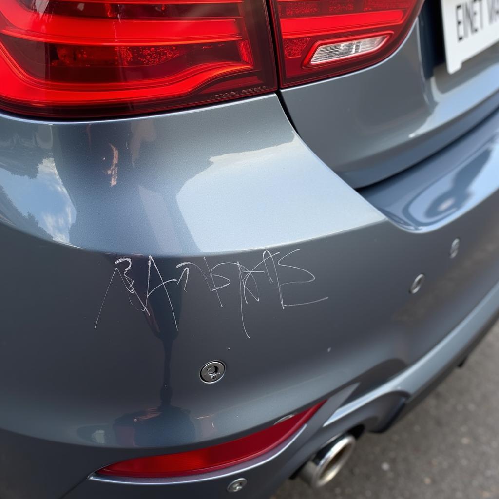 Minor Scratches on a Car Rear Bumper