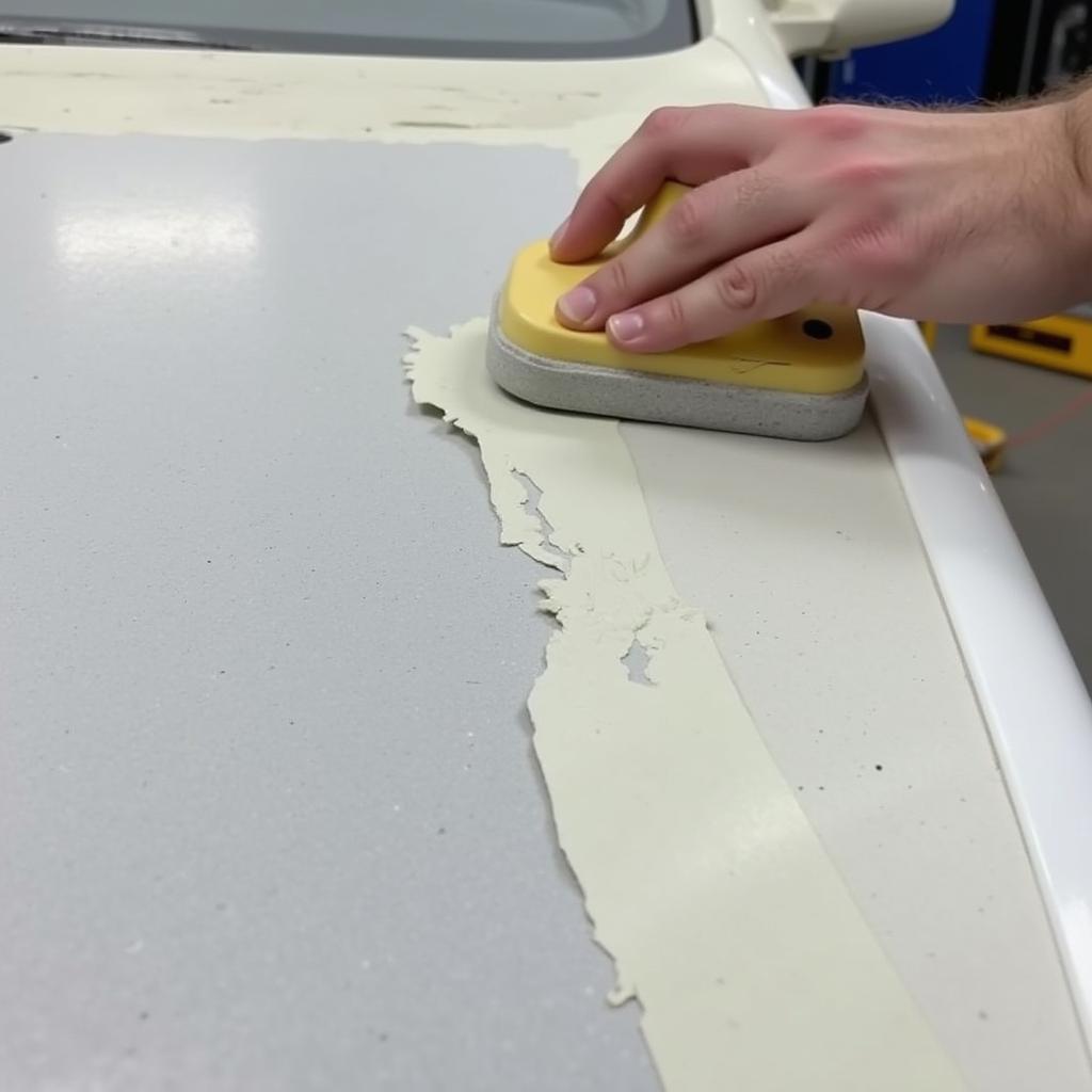 Preparing the car surface for spray paint application