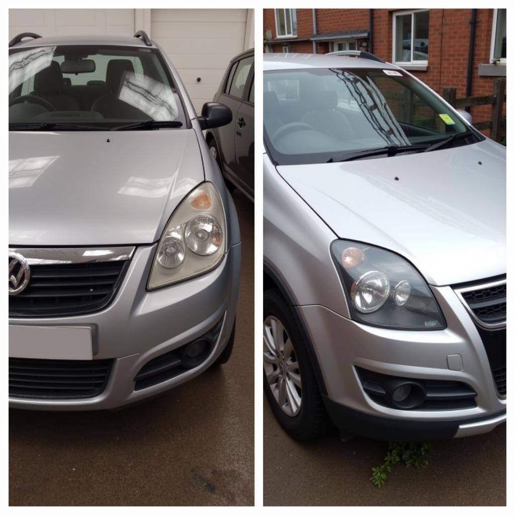 Before and after results of car body repair in Daventry.