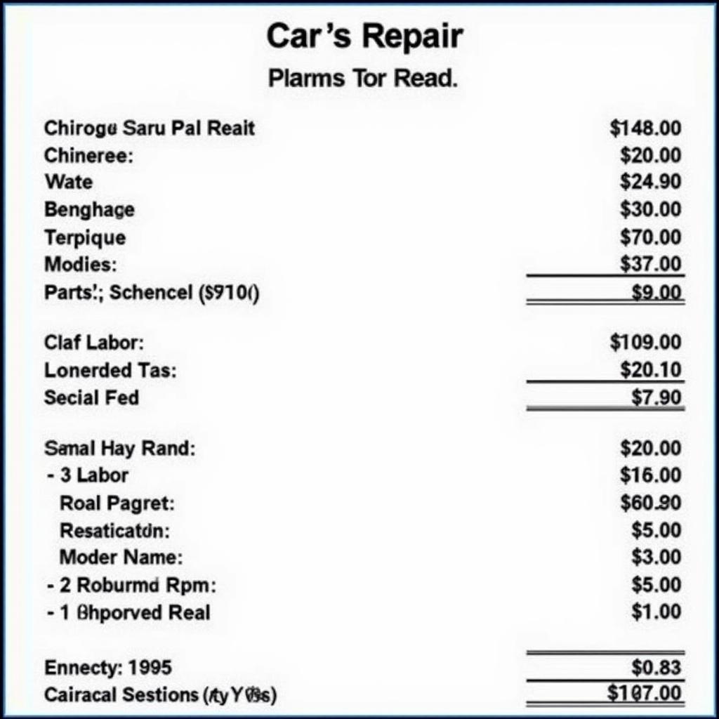 Car Repair Estimate