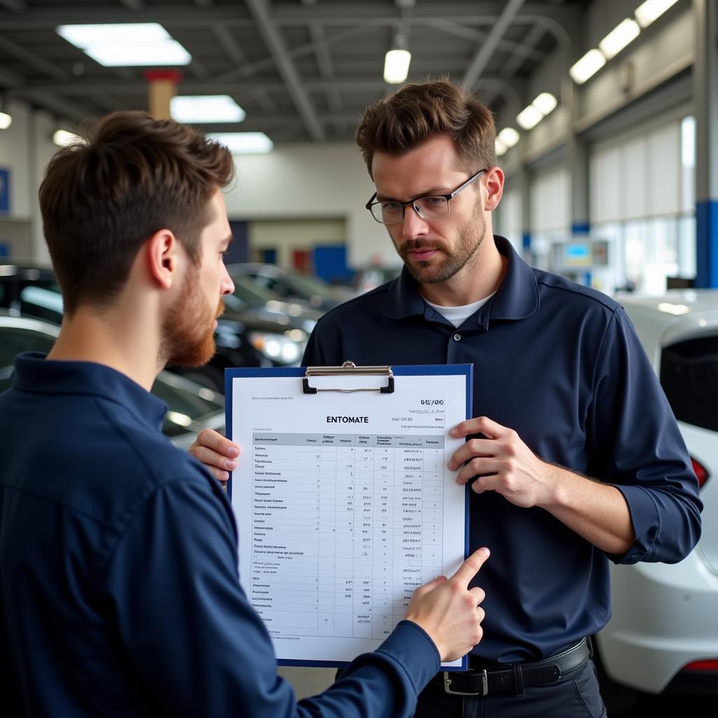 Reviewing a Car Repair Estimate in Eaglescliffe