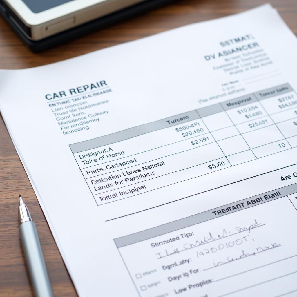 Car Repair Estimate and Insurance Claim