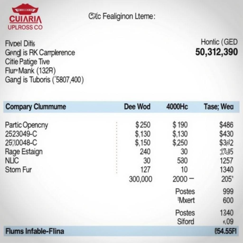 Example Car Repair Invoice in Pisa