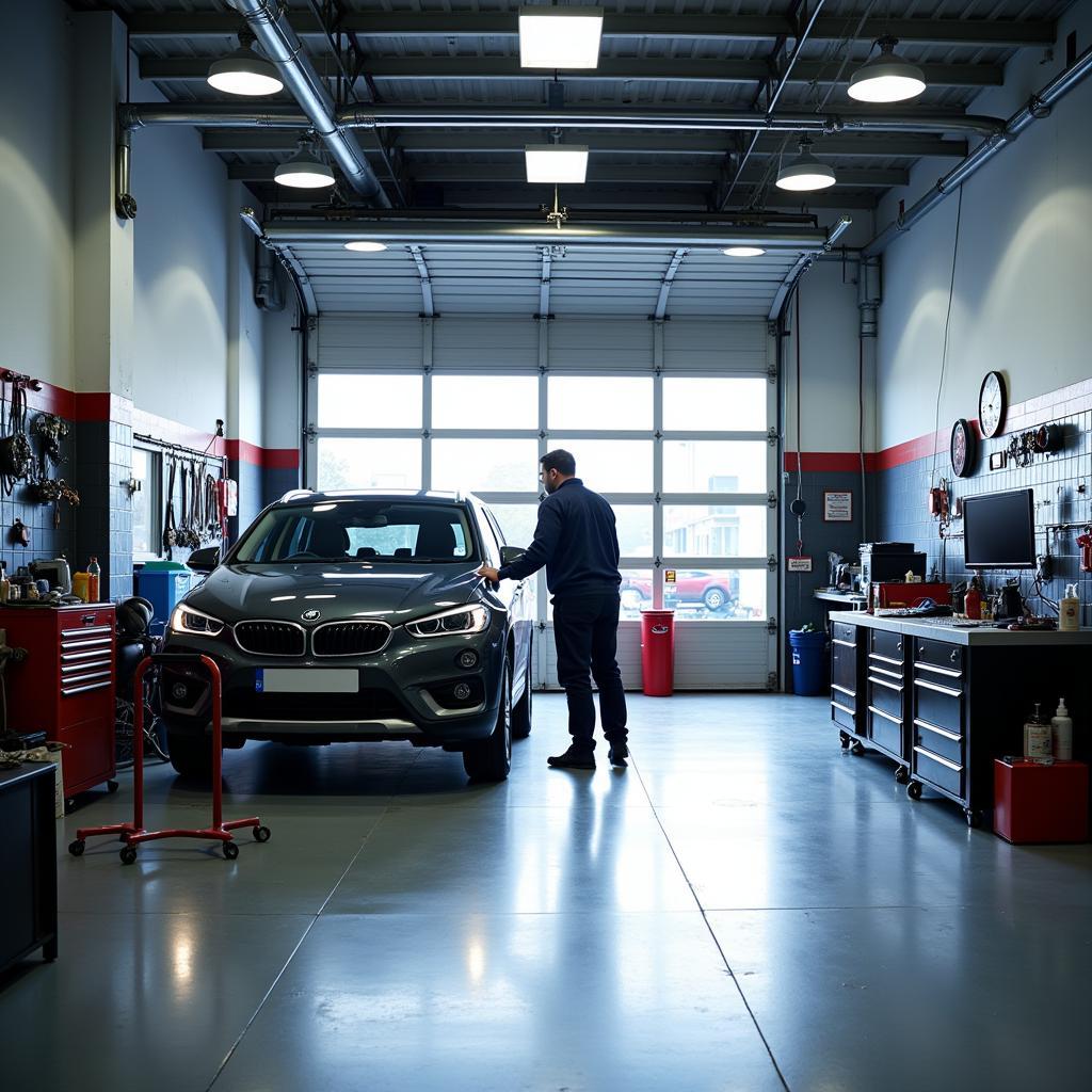 Inside a Modern Car Repair Shop in Feltham