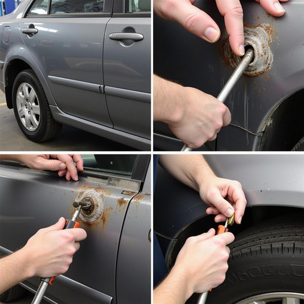 Car Rust Removal Techniques in a Professional Shop