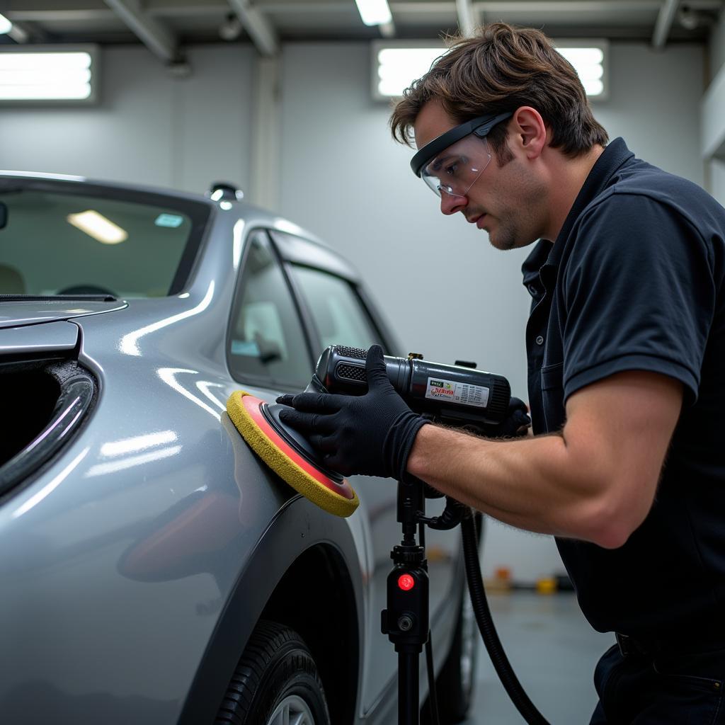 Professional Car Scratch Repair at an Auto Body Shop