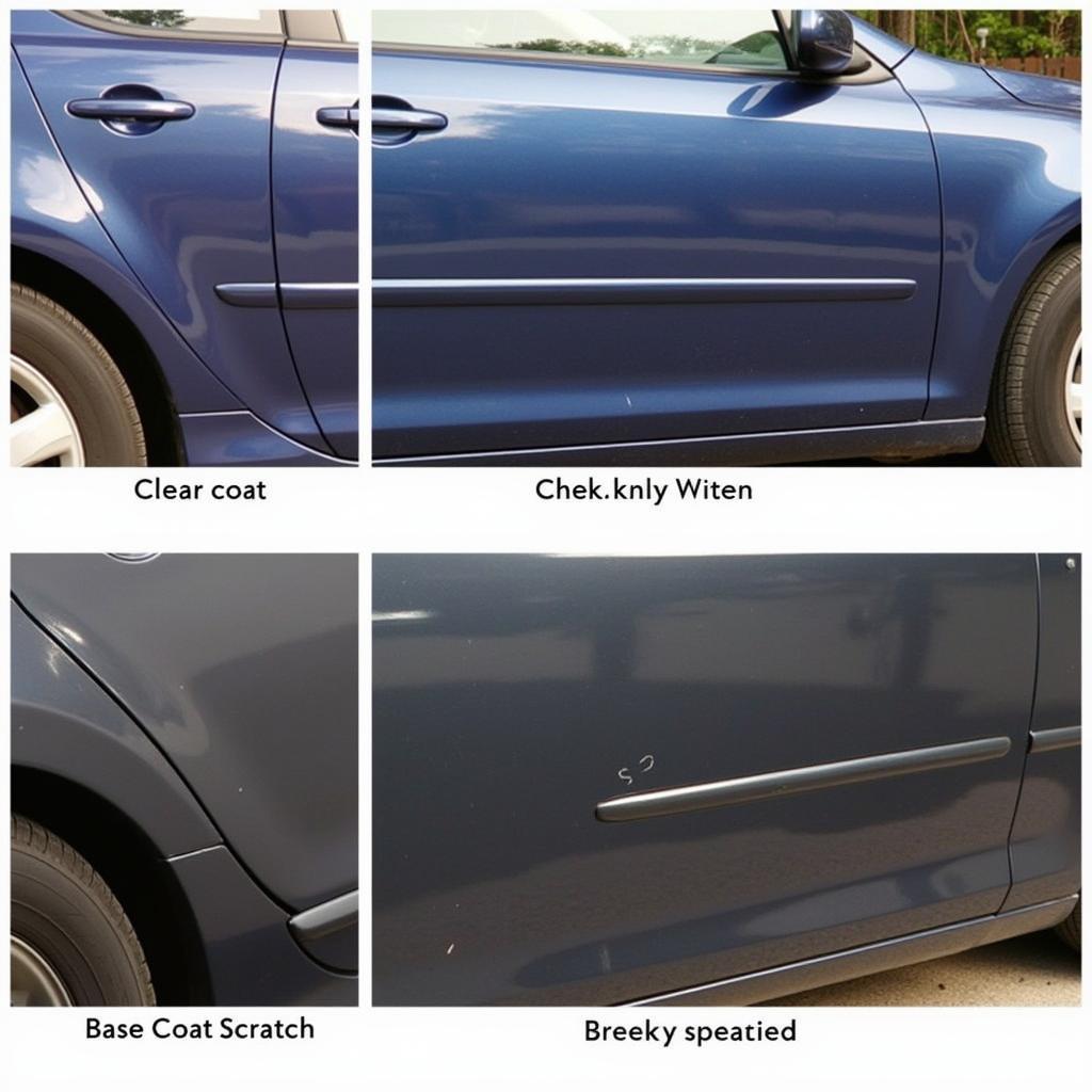 Types of Car Scratches in Bromley: Illustrative comparison of clear coat, base coat, and deep paint scratches.