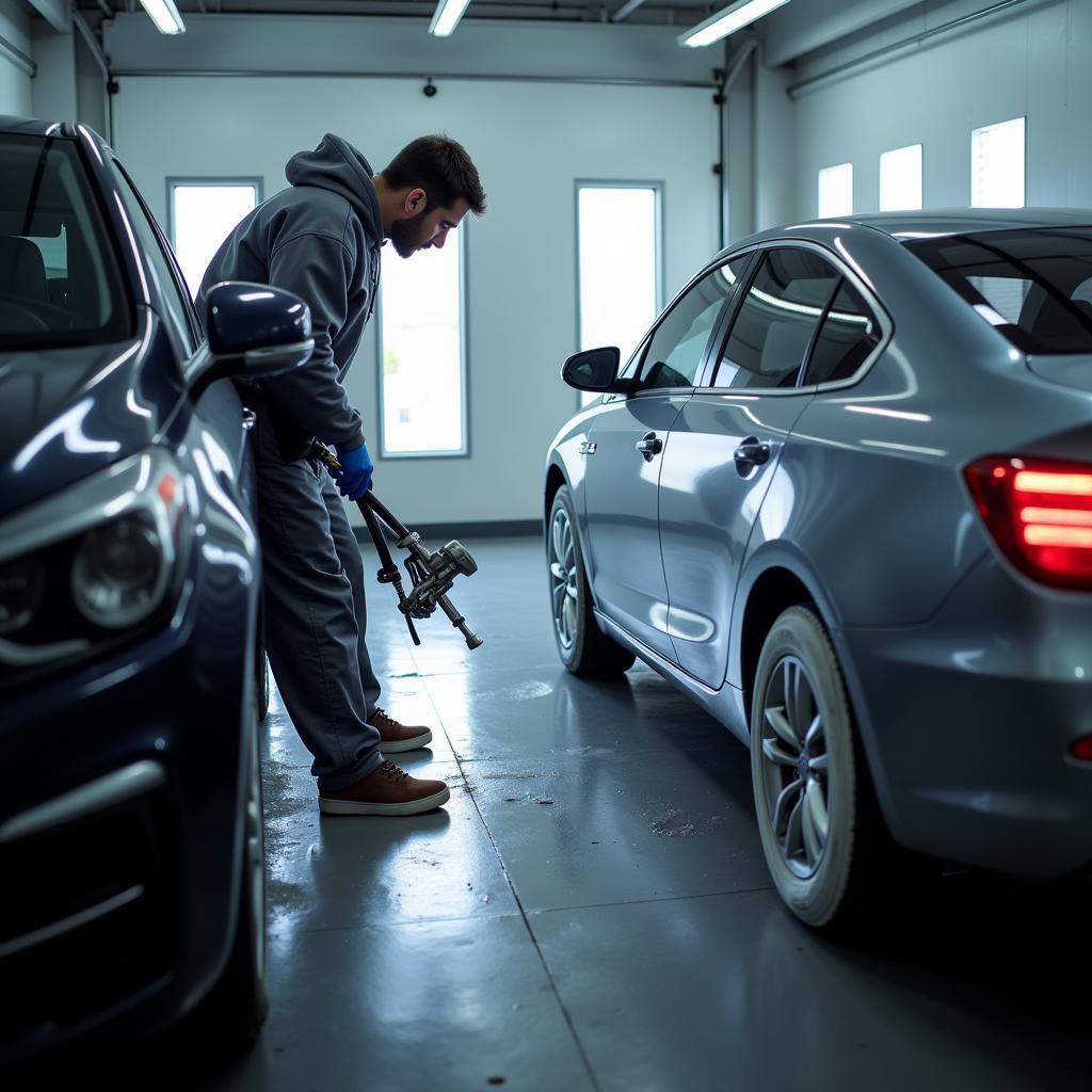 Car Spray Painting Process in a Winchester Body Shop