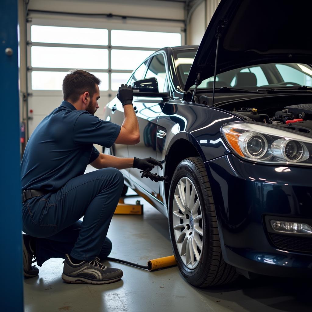 Car Undergoing Routine Maintenance