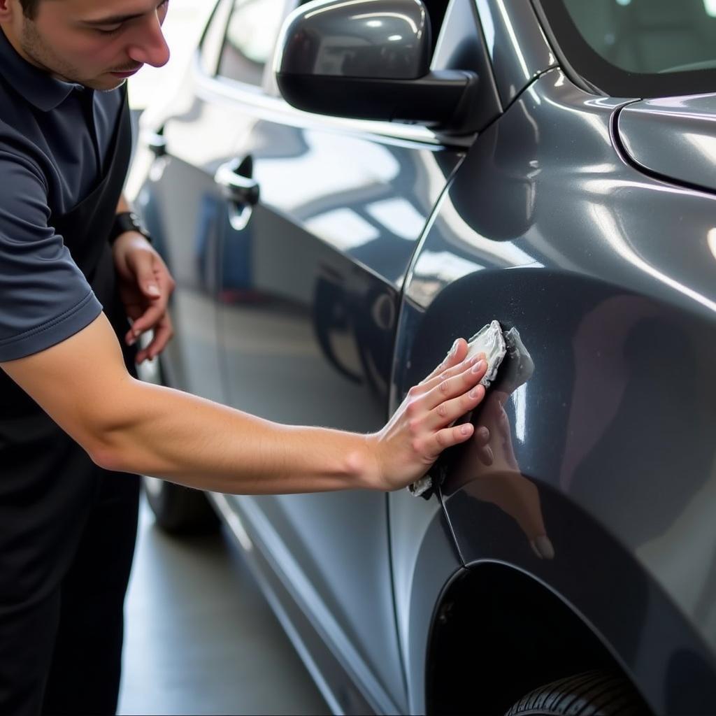 Car Waxing after Scratch Repair in Shrewsbury