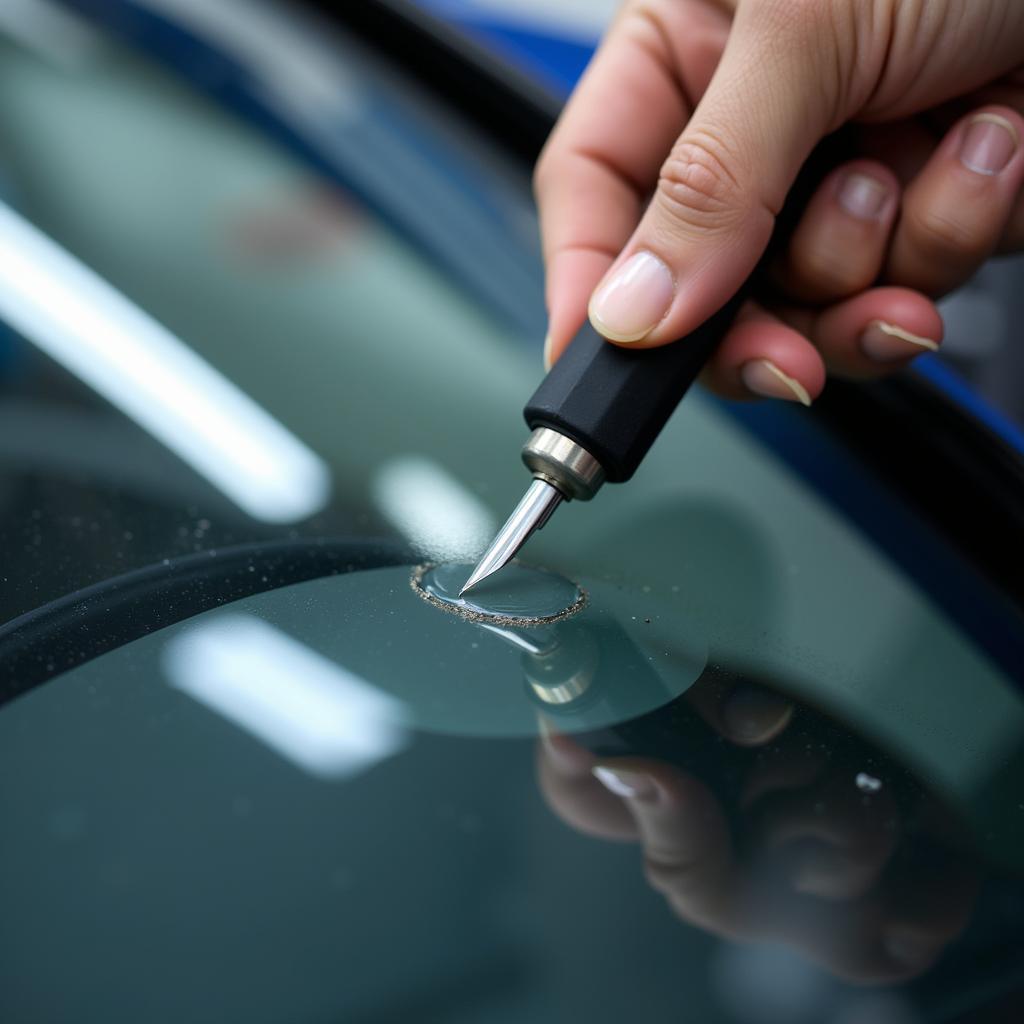 Car window chip repair process in Overland Park, KS