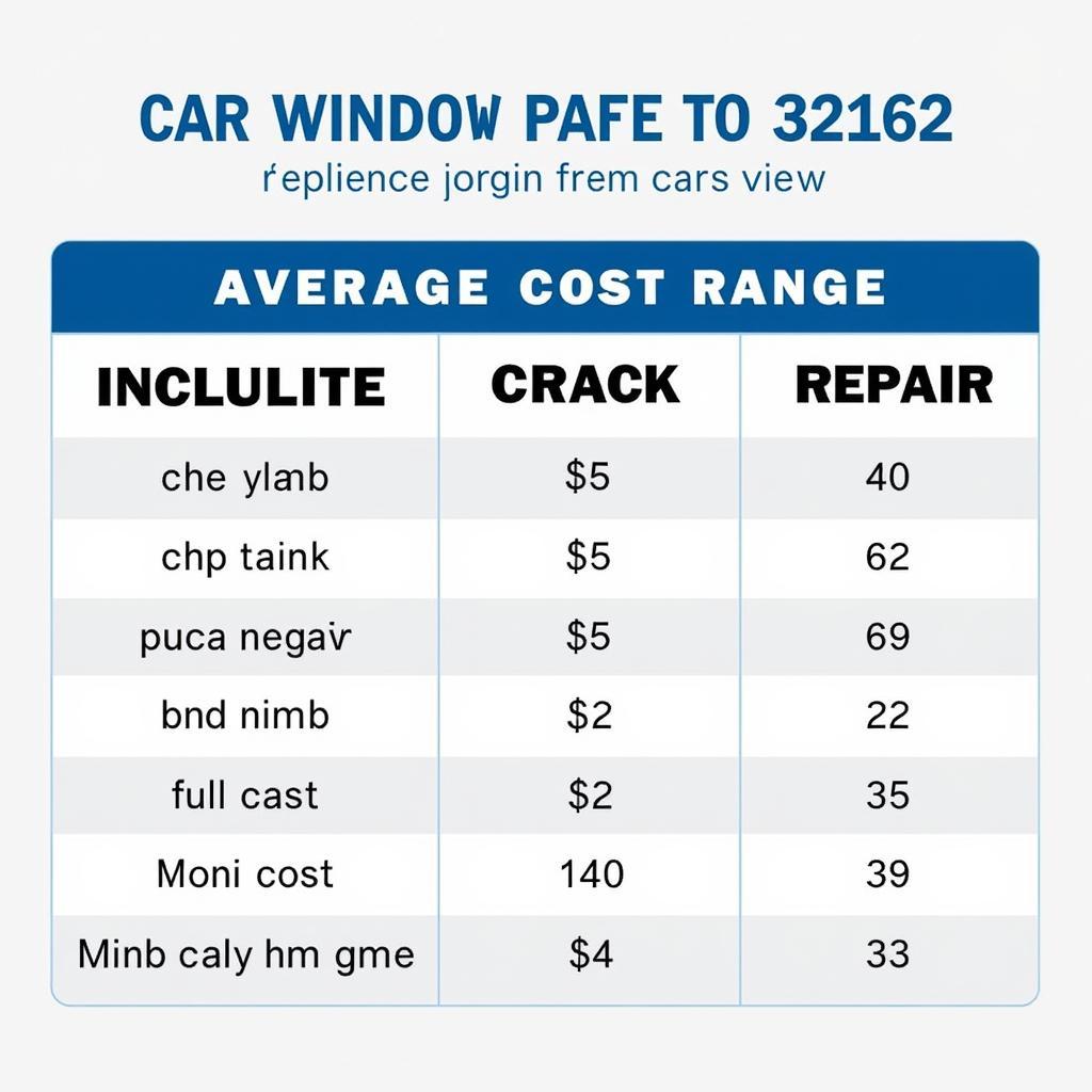 Car Window Repair Cost in 32162