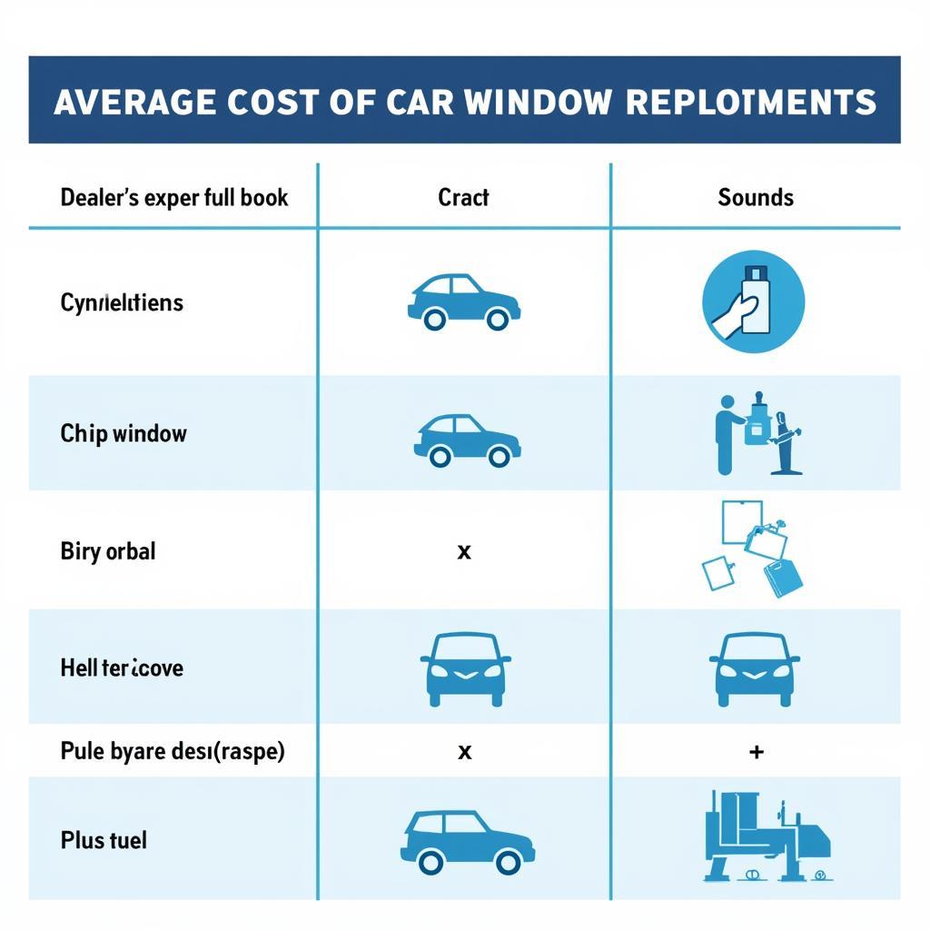 Car Window Repair Cost Comparison Chart