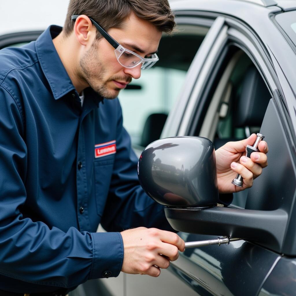 Car Window Repair Technician Working Near Clinton Keith