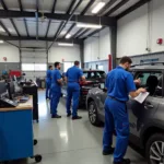 Certified Car Body Repair Technicians Working