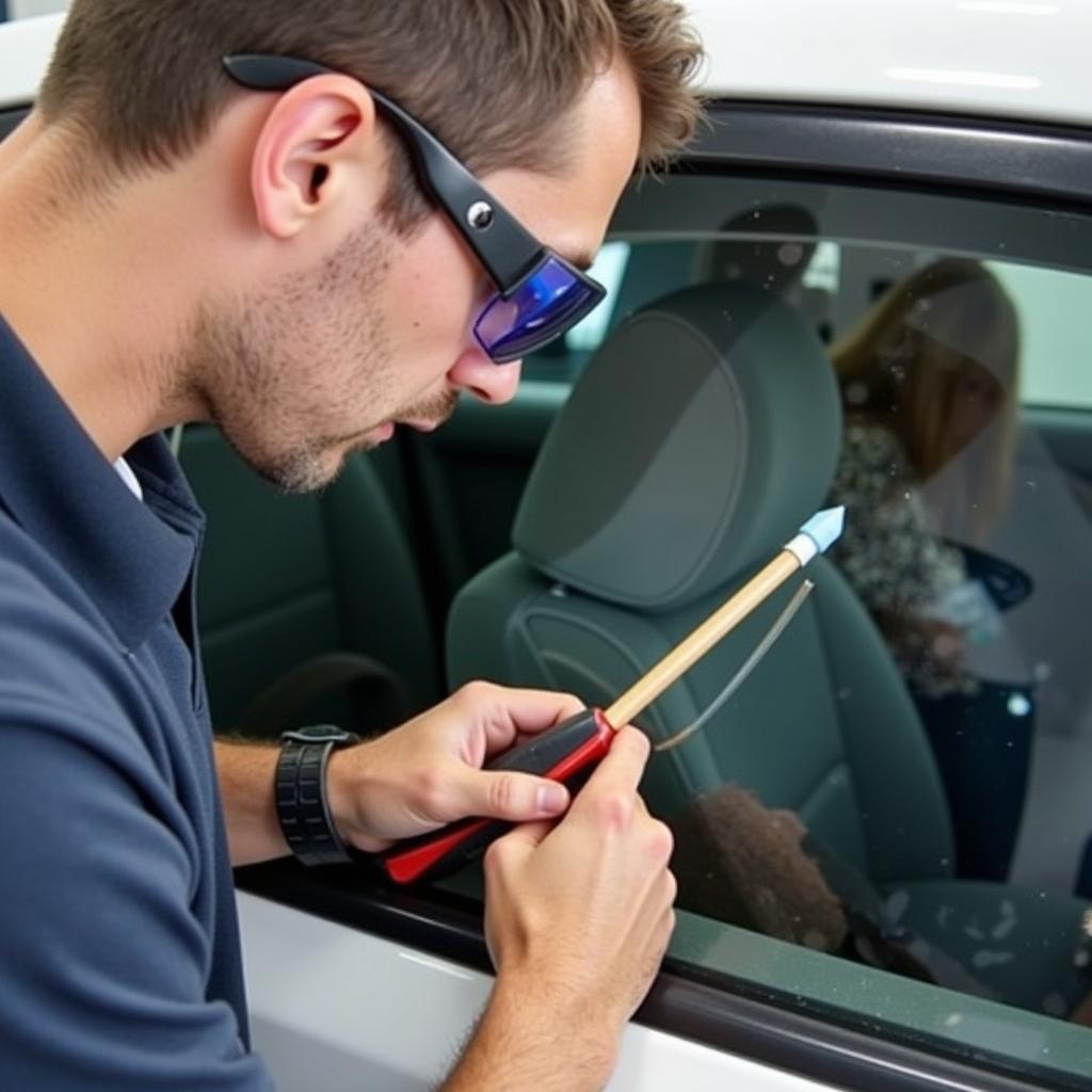 Certified car window repair technician in Johnson City