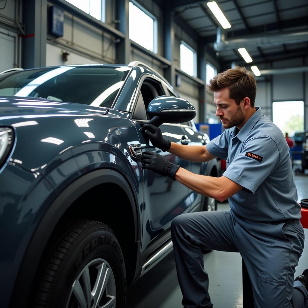 Certified Technician Working on a Car in Brierley Hill